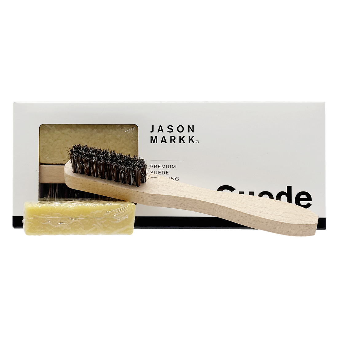 Das Premium Suede Cleaning Kit von Jason Markk, erhältlich bei Stunningboots.com, bietet die ideale Lösung zur schonenden und gründlichen Reinigung von Wildleder- und Nubuck-Fußballschuhen. Die spezielle Bürste mit Rosshaarborsten entfernt Schmutz und Staub effektiv, ohne das Material zu beschädigen. Der enthaltene Radiergummi hilft, hartnäckige Flecken zu entfernen, während das Kit sicherstellt, dass deine Fußballschuhe gepflegt und langlebig bleiben. Ein unverzichtbares Pflegeset für alle, die ihre Schuhe