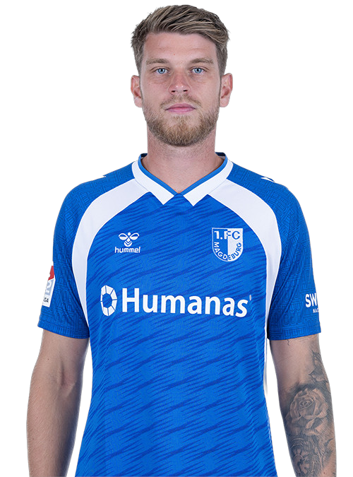 Marcus Mathisen 1. FC Magdeburg Verteidiger in der 2. Bundesliga – Fußballprofi des FCM im Trikot der aktuellen Saison