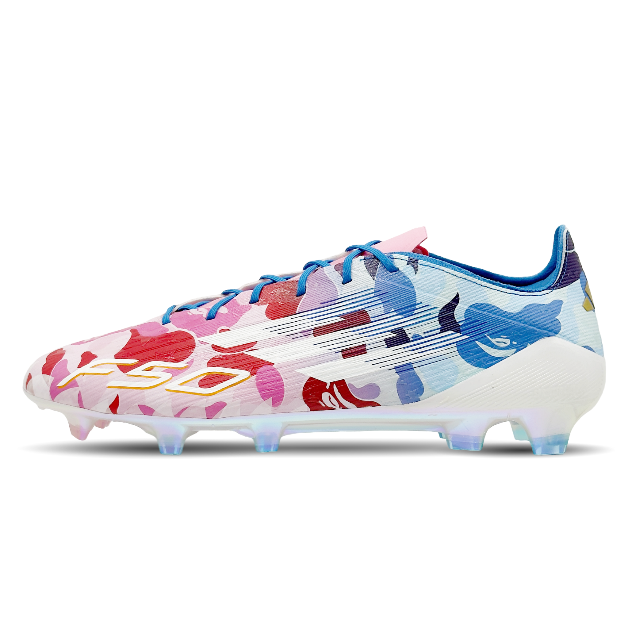 Die adidas F50 Elite FG Bape (JS0573) Fußballschuhe bieten ein bahnbrechendes Design für Spieler, die Geschwindigkeit und Agilität auf höchstem Niveau benötigen. Mit einer leichten, aber robusten Konstruktion sorgen sie für optimalen Komfort, schnelle Richtungswechsel und präzise Ballführung auf festen Böden. Die anatomische Passform schmiegt sich perfekt an den Fuß an, während die innovative Stollenkonfiguration maximale Traktion und Stabilität gewährleistet. Perfekt für Spieler, die das Tempo im Spiel dik