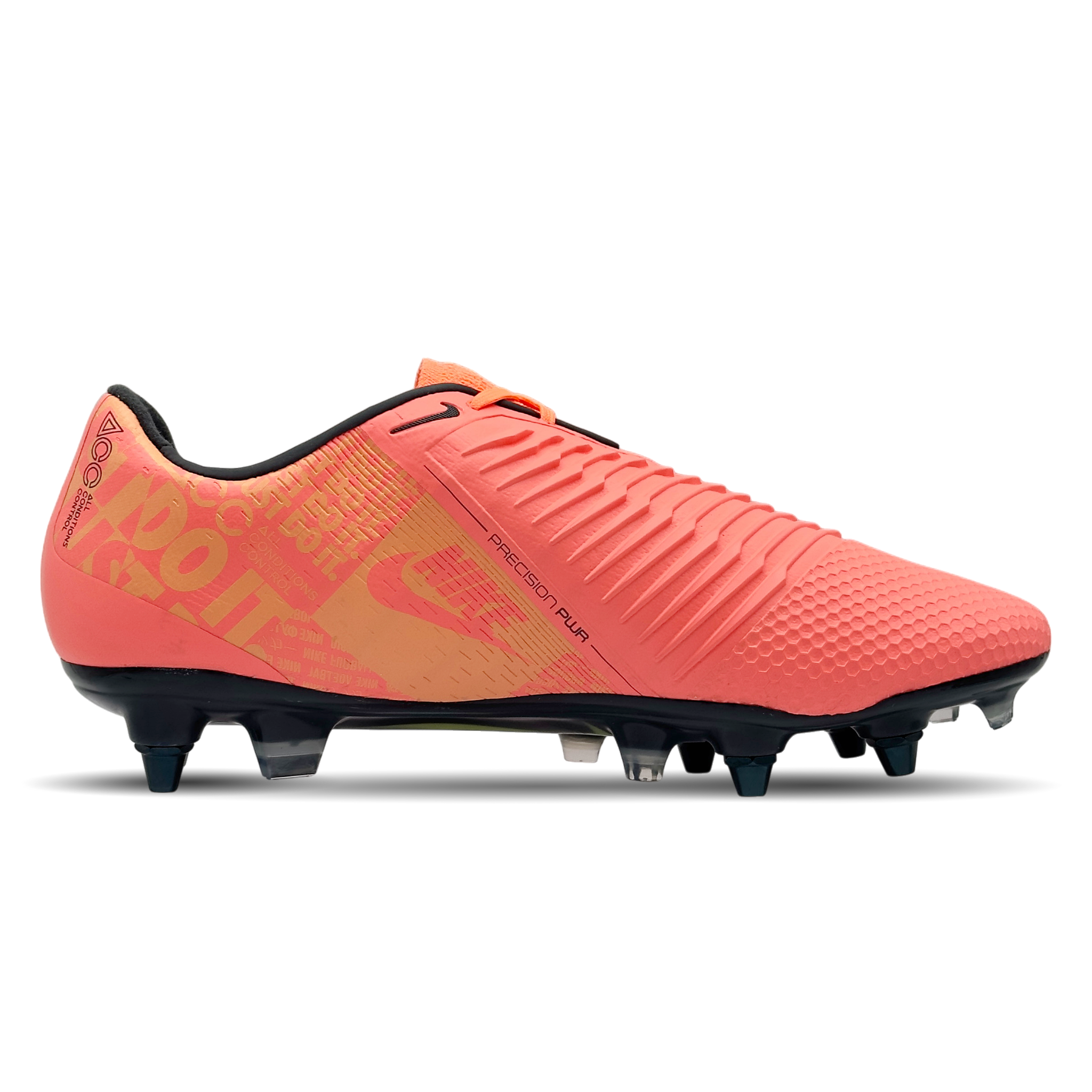 Die Nike Phantom Venom Elite SG-Pro AC Fußballschuhe (AO0575-810) bieten dir maximale Präzision und Power auf nassen und schlammigen Boden. Das Flyknit-Obermaterial und der Adaptive Fit sorgen für optimalen Halt und Komfort. Eine texturierte Oberfläche verbessert die Ballkontrolle, während eine flexible Sohle für optimale Beweglichkeit sorgt. Ideal für Spieler, die ihre Schüsse perfektionieren wollen. Erhältlich auf STUNNINGBOOTS.com.