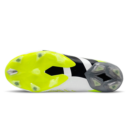 Tauche ein in die Welt des adidas Predator Accuracy.1 L FG (GZ0032) auf STUNNINGBOOTS.com. Dieser Fußballschuh ist eine Hommage an die legendäre Predator-Linie und verkörpert Präzision und Kraft. Mit seiner hochmodernen Konstruktion und innovativen Technologien bietet er ultimativen Komfort und unschlagbare Kontrolle auf dem Platz. Hol dir jetzt dieses Meisterwerk und dominiere das Spiel!